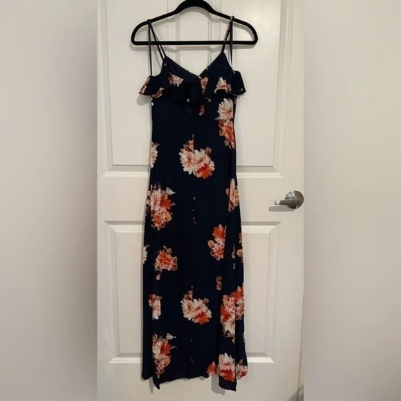 Band Of Gypsies Button Front Down Flounce Floral Maxi Dress ๐ - Picture 13 of 16
